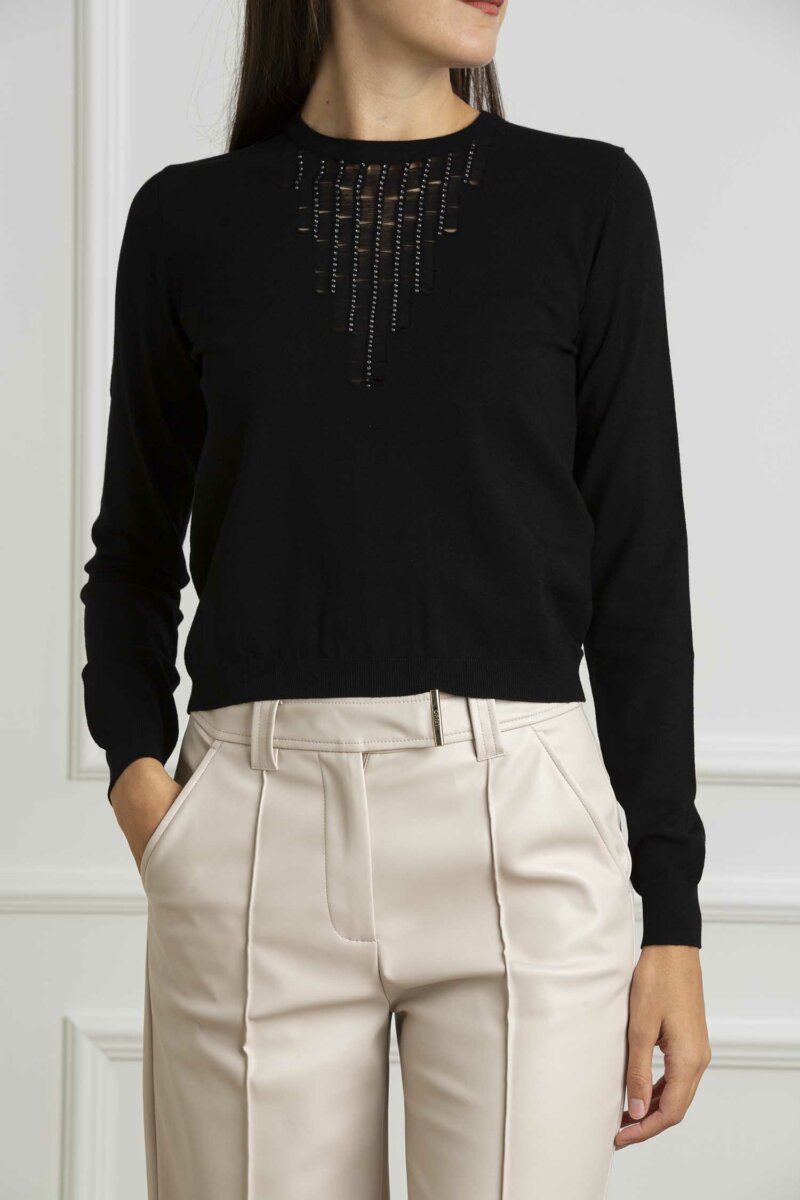 LIU JO-MAGLIA CHIUSA M/L-LJCF4288MS99E NERO