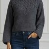 LIU JO-MAGLIA CHIUSA M/L-LJCF4296MA93O ANTRACITE