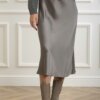 LIU JO-GONNA MIDI SBIECO-LJCF4327T3847 GREY
