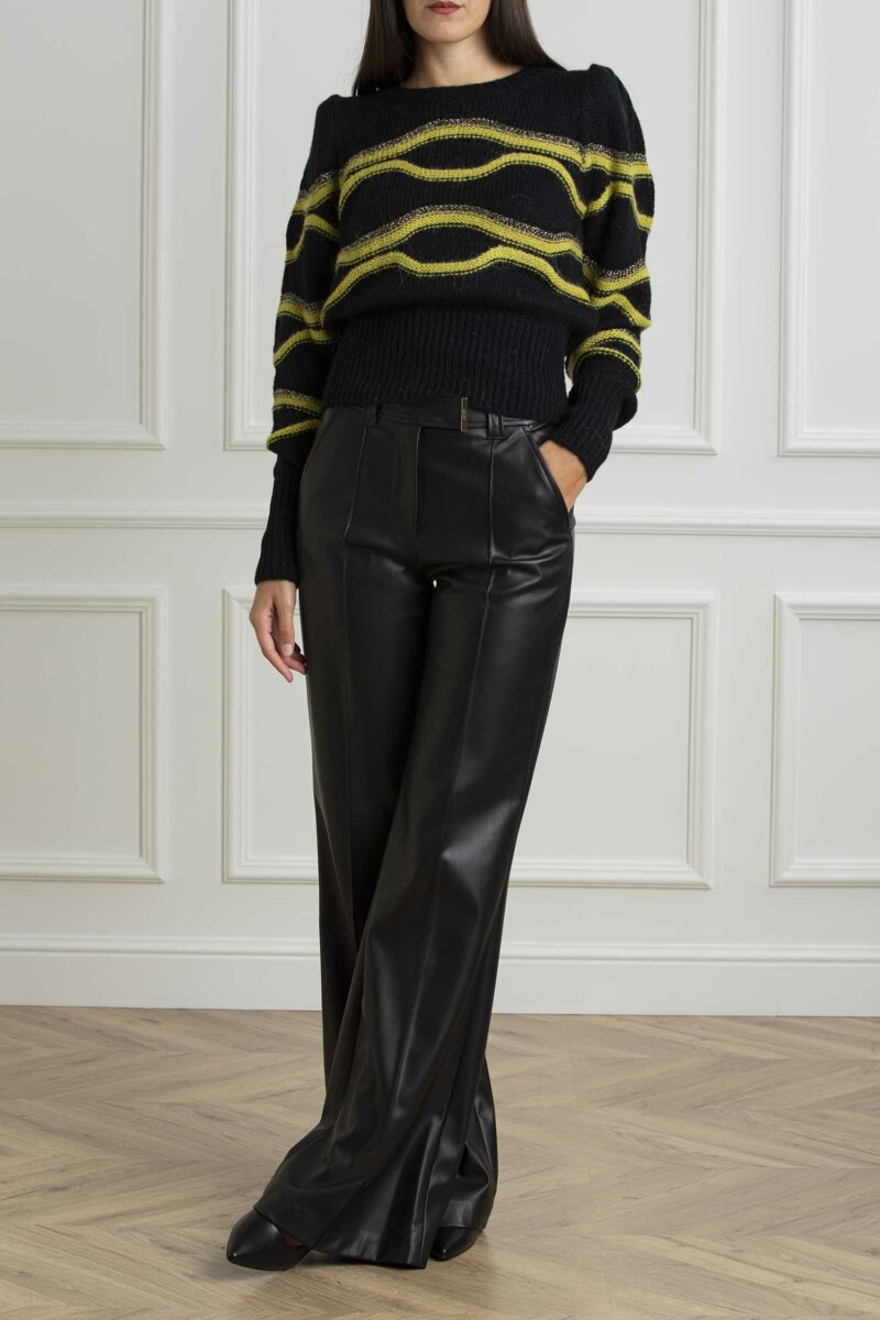 LIU JO-PANTALONE PALAZZO-LJCF4382E0624 NERO