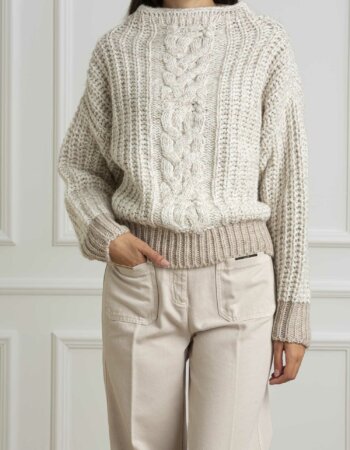 LIU JO-MAGLIA CHIUSA M/L-LJCF4437MA329 BEIGE