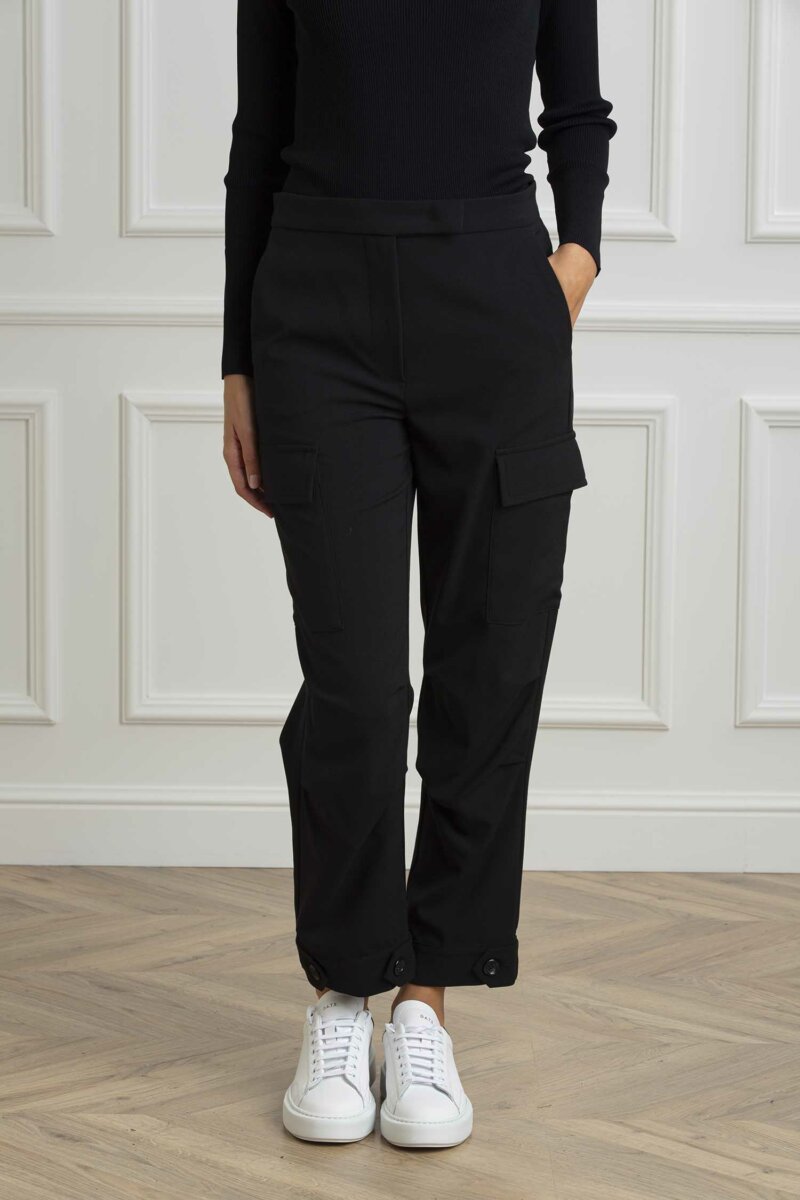 LIU JO-PANTALONE CARGO-LJCF4449T2624 NERO