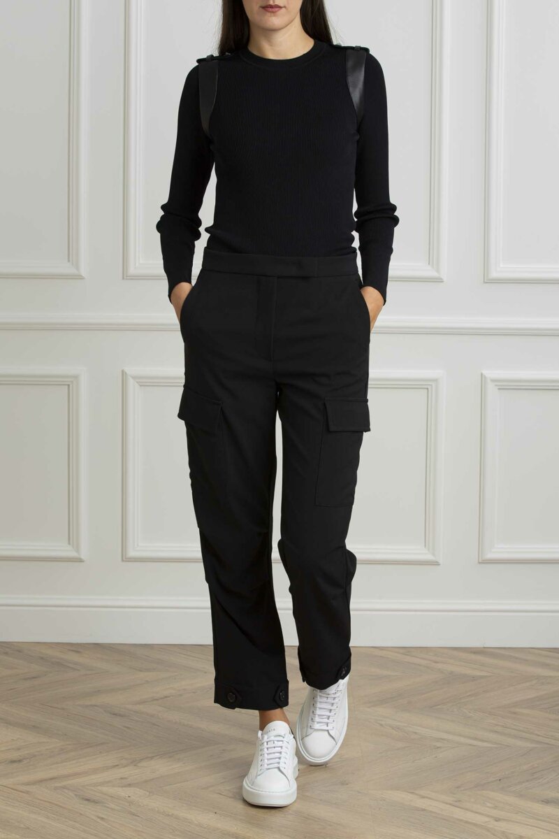 LIU JO-PANTALONE CARGO-LJCF4449T2624 NERO
