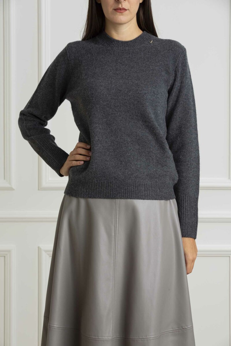 LIU JO-MAGLIA CHIUSA M/L-LJCF4462MA210 ANTRACITE