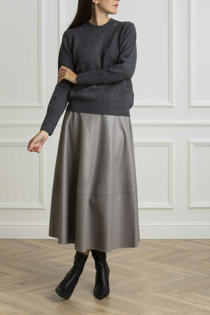 LIU JO-MAGLIA CHIUSA M/L-LJCF4462MA210 ANTRACITE