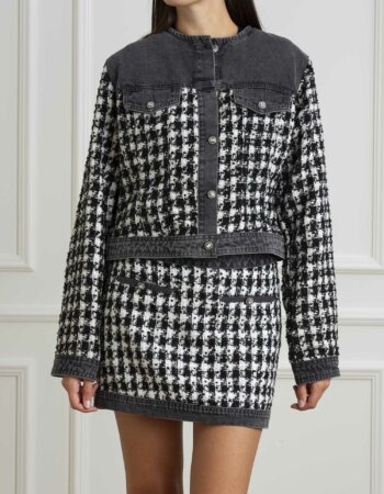 LIU JO-GIUBBINO DENIM BOUCLE-LJUF4160D4956 BLACK