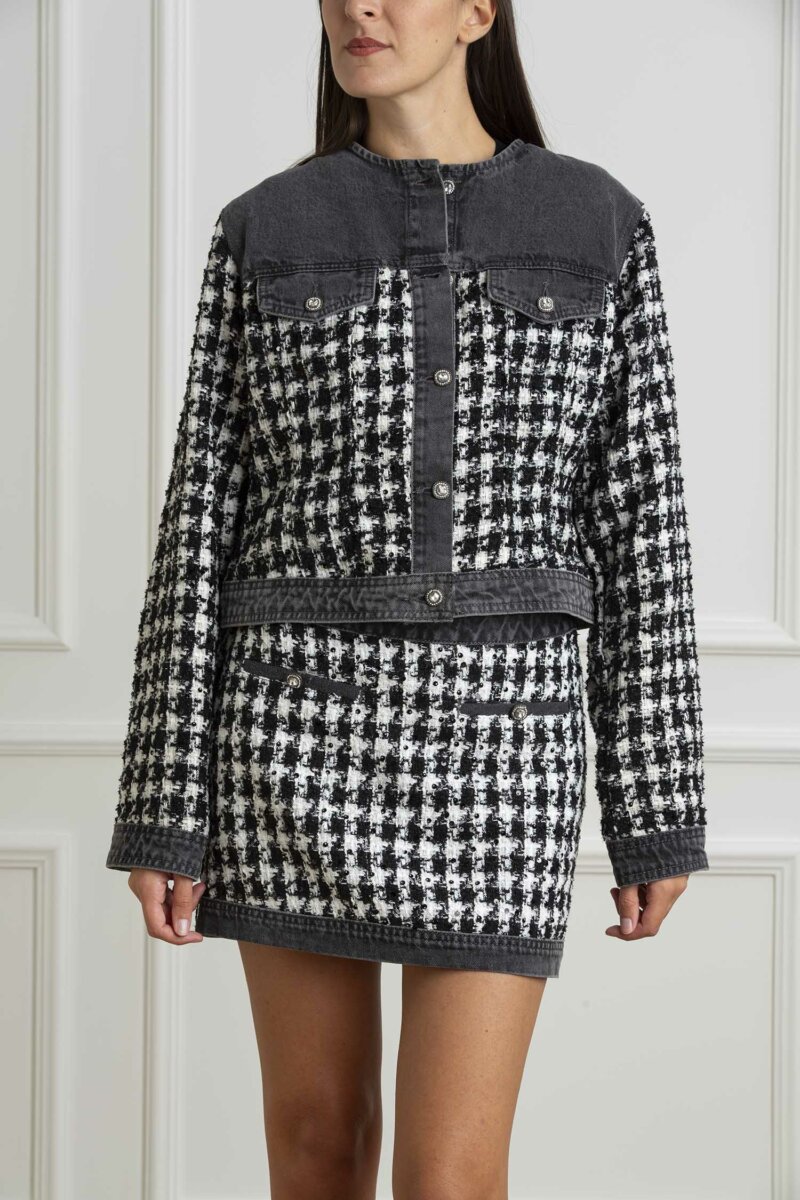 LIU JO-GIUBBINO DENIM BOUCLE-LJUF4160D4956 BLACK