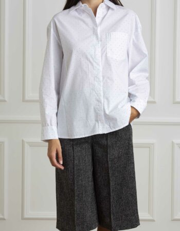 LIU JO-CAMICIA OVER Bco/borchiette-LJWF4199T3904 BCO