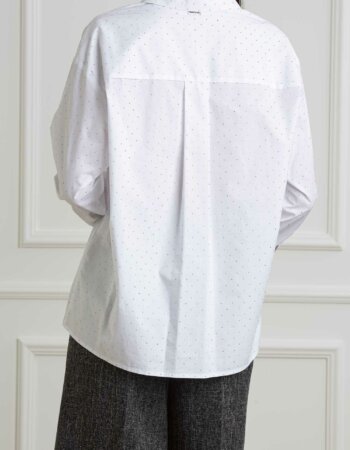 LIU JO-CAMICIA OVER Bco/borchiette-LJWF4199T3904 BCO