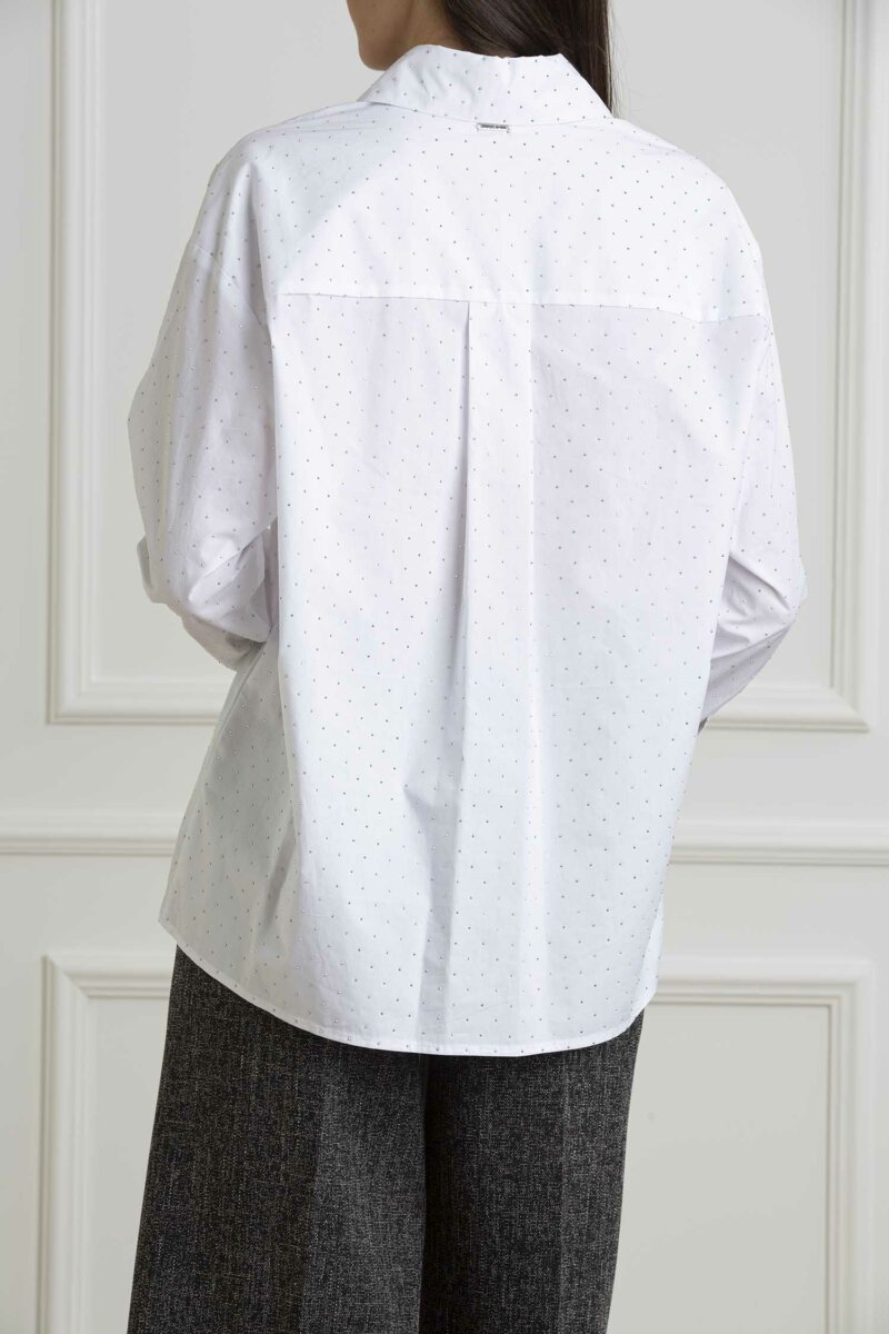 LIU JO-CAMICIA OVER Bco/borchiette-LJWF4199T3904 BCO