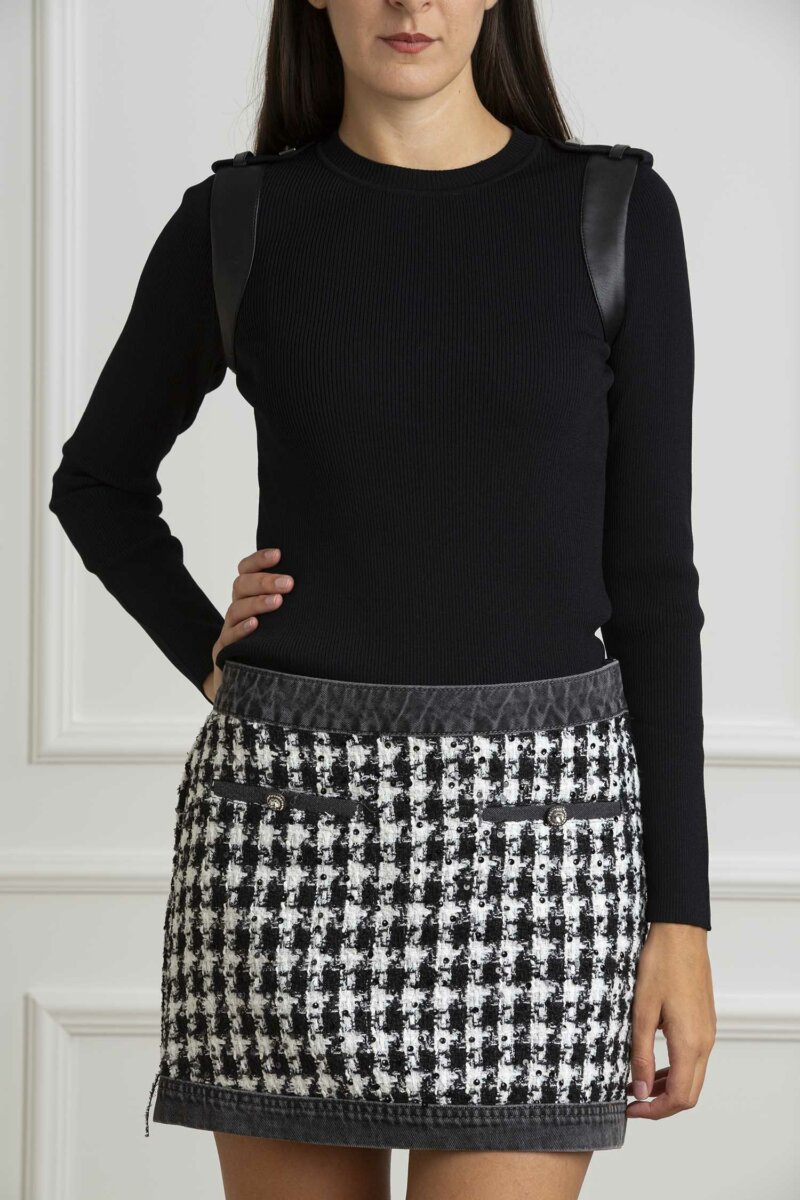 LIU JO-MAGLIA CHIUSA M/C-LJWF4293MA05P NERO