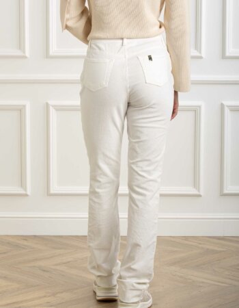 LIU JO-PANT.STRAIGHT H.W. VELLUTO-LJWF4339T4416 BIANCO