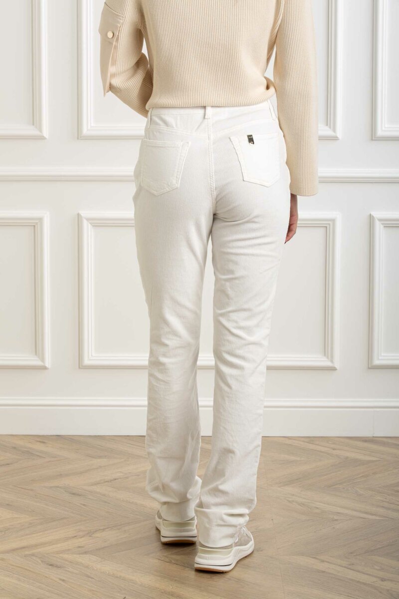 LIU JO-PANT.STRAIGHT H.W. VELLUTO-LJWF4339T4416 BIANCO