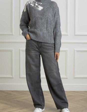 LIU JO-MAGLIA CHIUSA M/L-LJWF4357MA55P GRIGIO