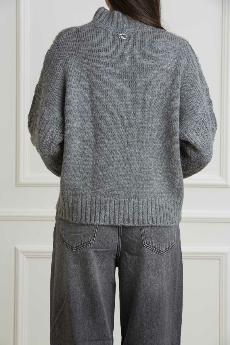 LIU JO-MAGLIA CHIUSA M/L-LJWF4357MA55P GRIGIO