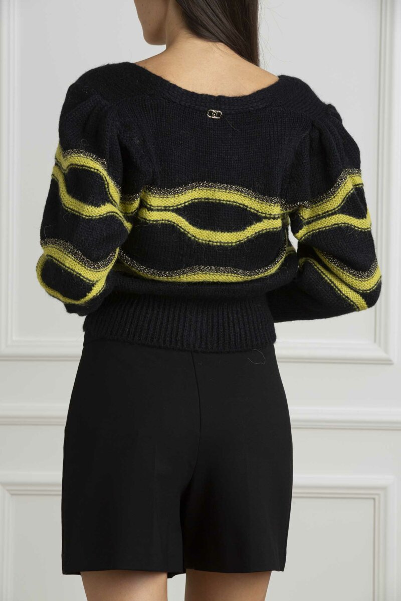 LIU JO-MAGLIA APERTA M/L-LJWF4366MAG71 GREEN