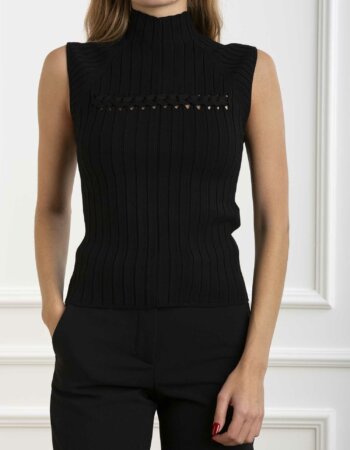 LIU JO-MAGLIA CHIUSA S/M-LJWF4406MS99E NERO