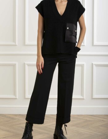 LIU JO-MAGLIA CHIUSA S/M-LJWF4474MS99E NERO