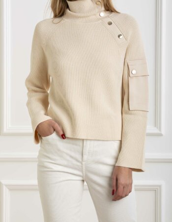 LIU JO-MAGLIA CHIUSA M/L-LJWF4475MS99E NATURALE