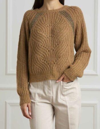 LIU JO-MAGLIA CHIUSA M/L-LJWF4527MAG71 TOAST