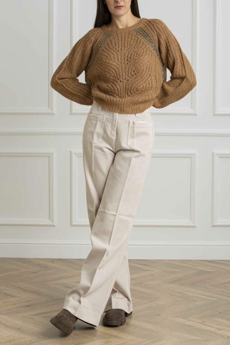 LIU JO-MAGLIA CHIUSA M/L-LJWF4527MAG71 TOAST