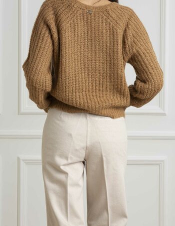 LIU JO-MAGLIA CHIUSA M/L-LJWF4527MAG71 TOAST
