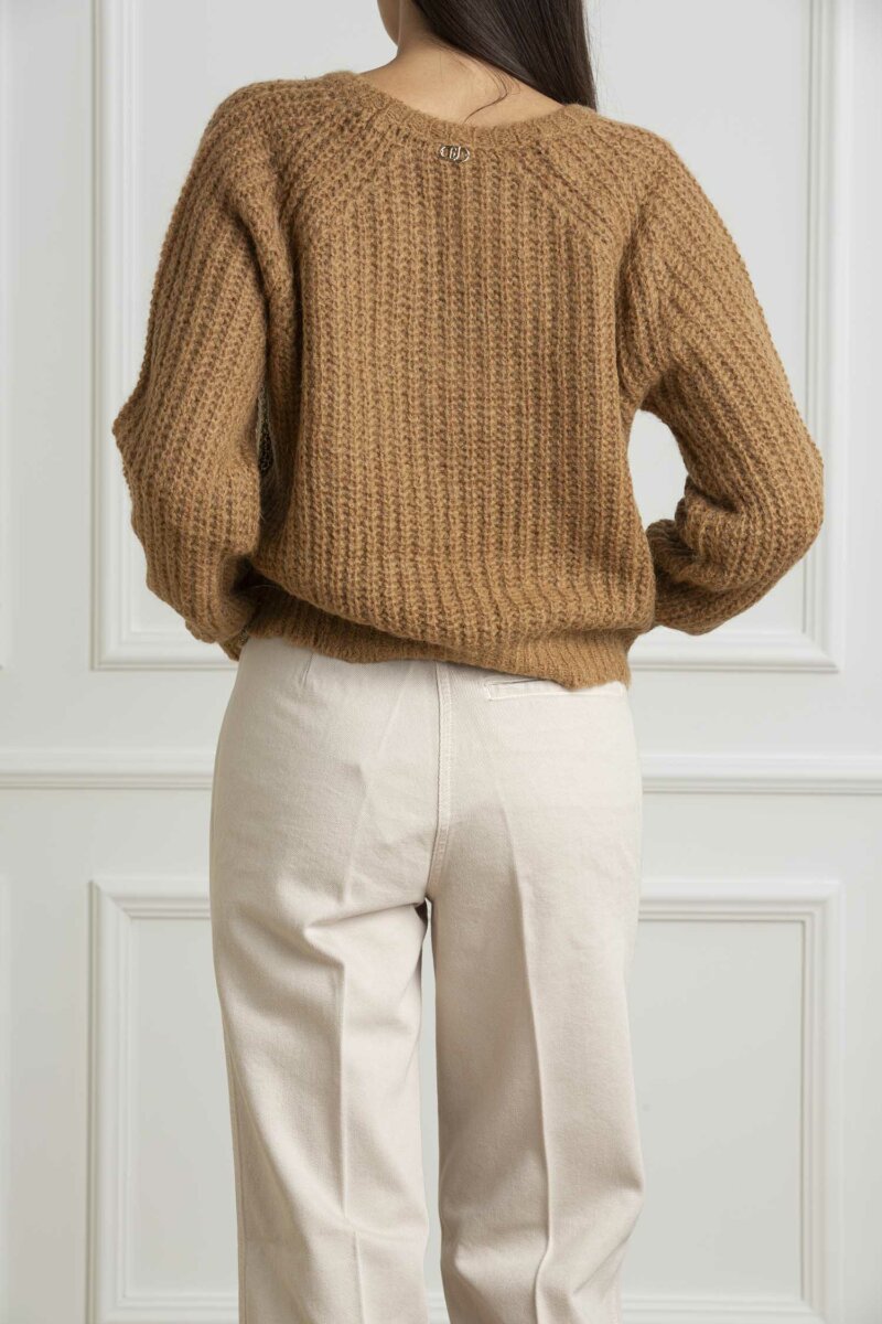 LIU JO-MAGLIA CHIUSA M/L-LJWF4527MAG71 TOAST