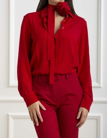 MARELLA-CAMICIA NASTRO-MANASTROA4 ROSSO