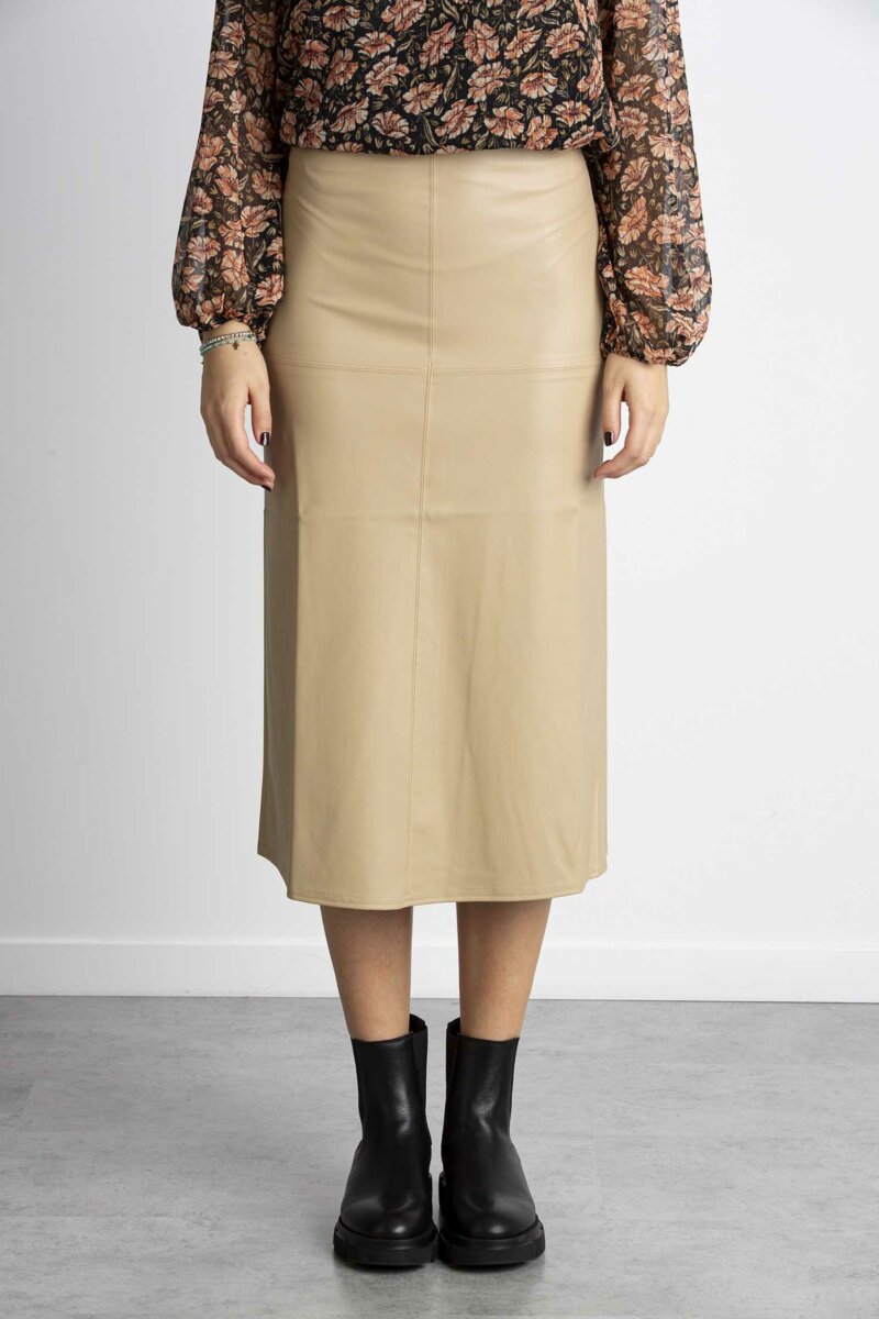 MAX MARA-GONNA ECOPELLE-MMFIUGGI ECRU
