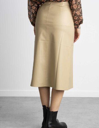MAX MARA-GONNA ECOPELLE-MMFIUGGI ECRU