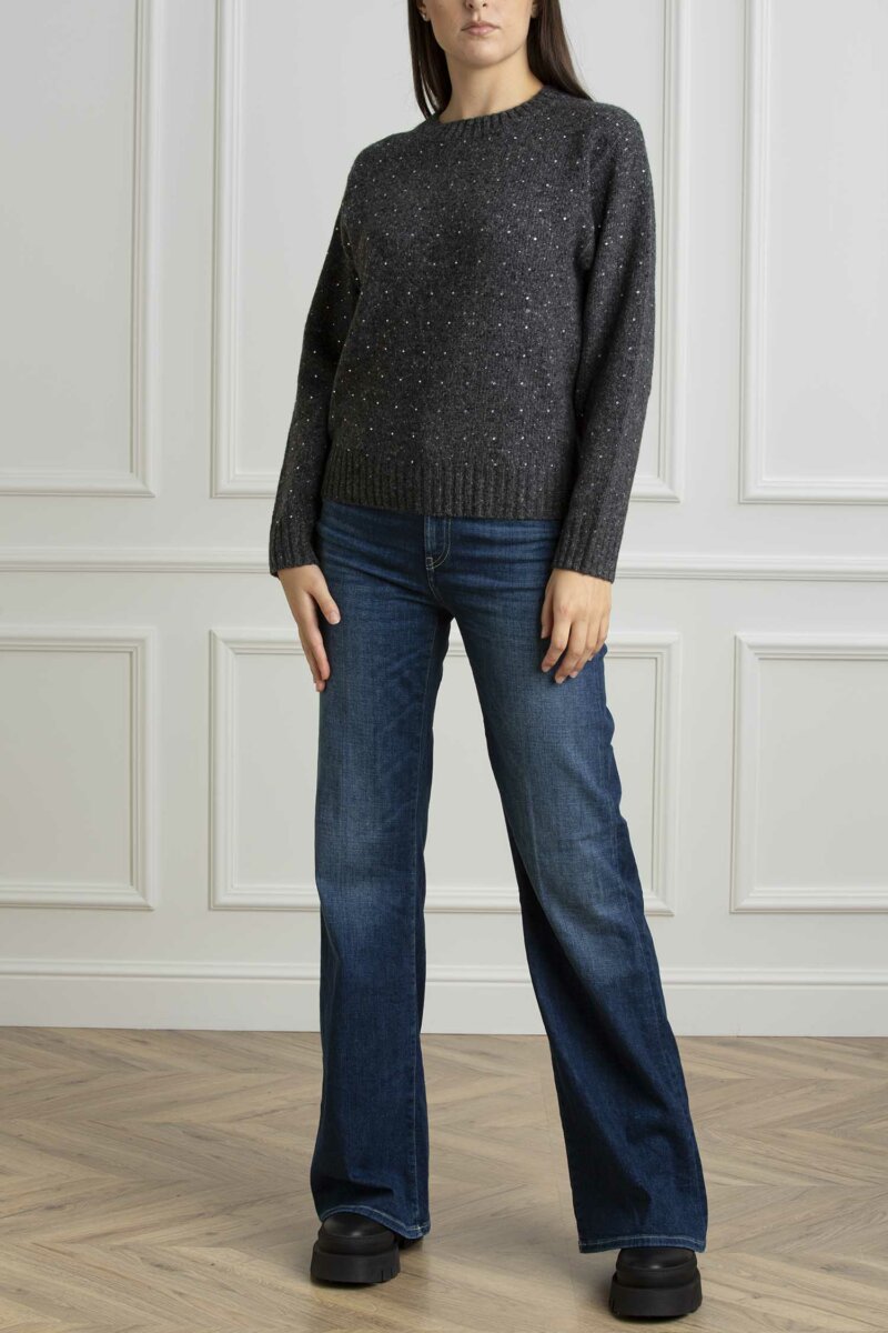 PINKO-MAGLIA AVVINATO BOTTONATO-PKAVVINATO GRIGIO