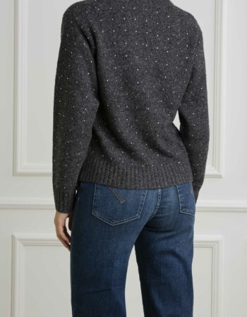 PINKO-MAGLIA AVVINATO BOTTONATO-PKAVVINATO GRIGIO