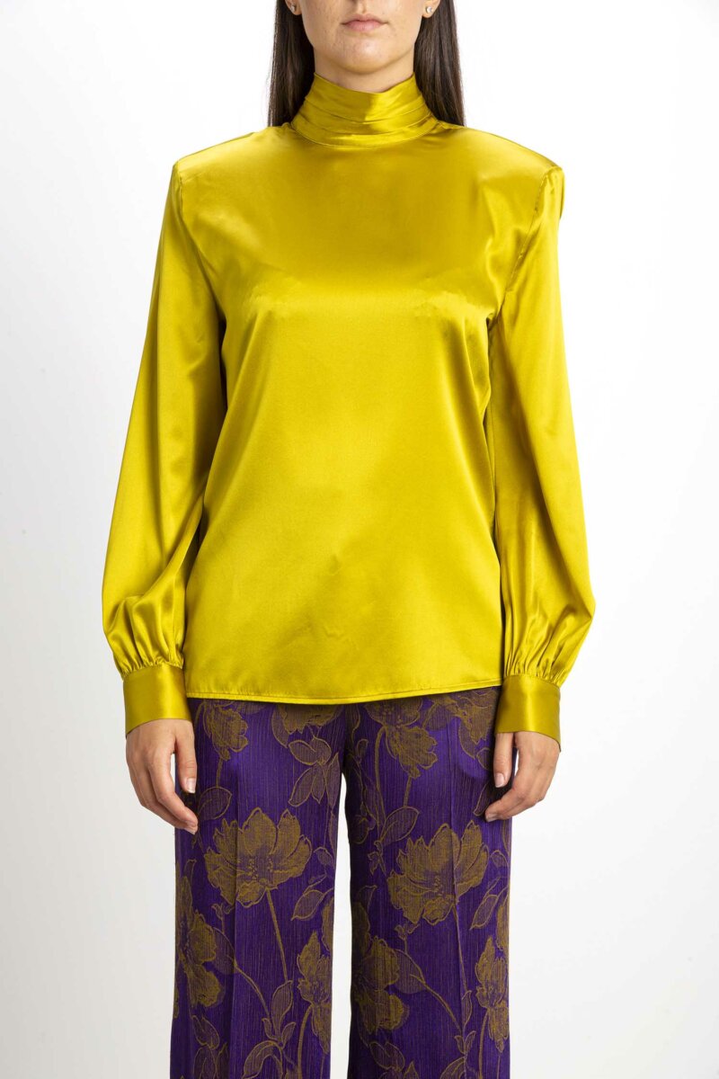PINKO-BLUSA BABI SATIN STRETCH-PKBABI GREEN