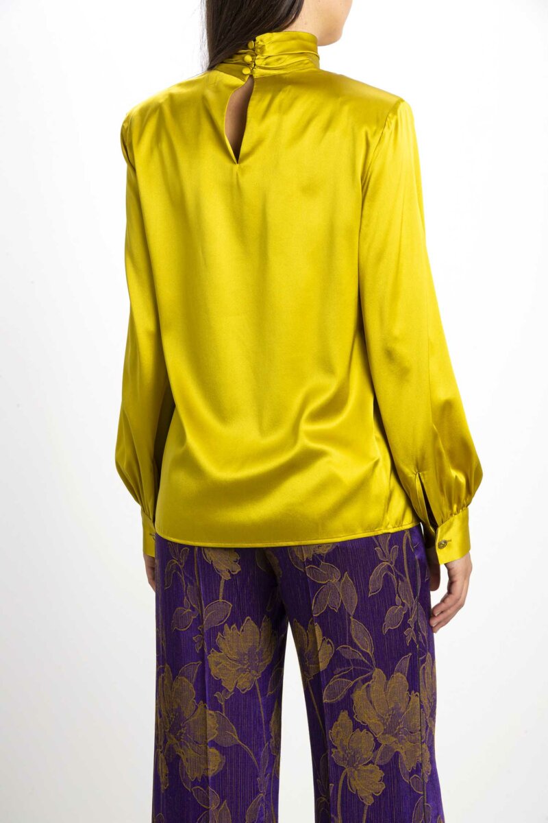 PINKO-BLUSA BABI SATIN STRETCH-PKBABI GREEN