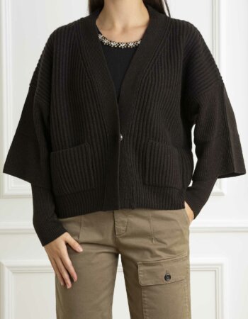 PINKO-CARDIGAN BRIOSO WARM WOOL-PKBRIOSO MARRONE