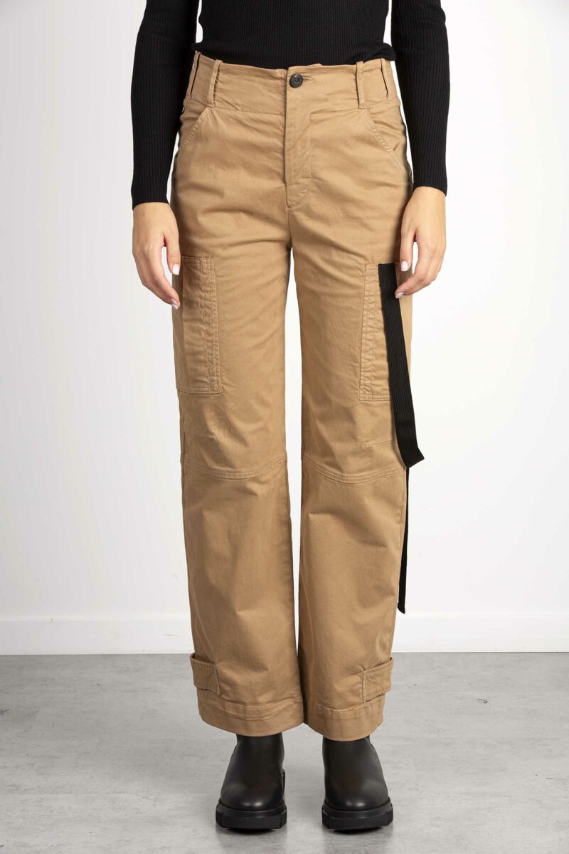 PINKO-PANTALONE RASO STRETCH-PKCALDO CAMMELLO