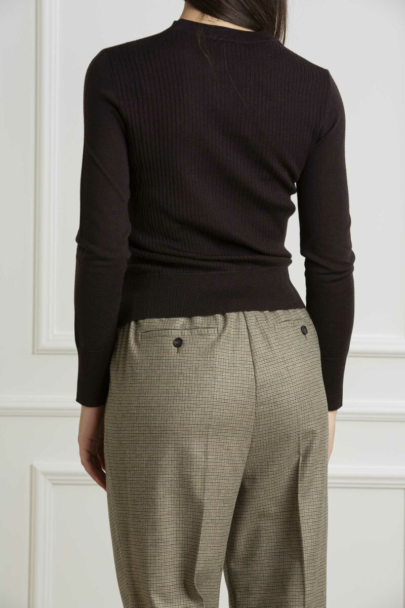 PINKO-MAGLIA DIRASPATURA 100% LANA-PKDIRASPATURA MARRONE