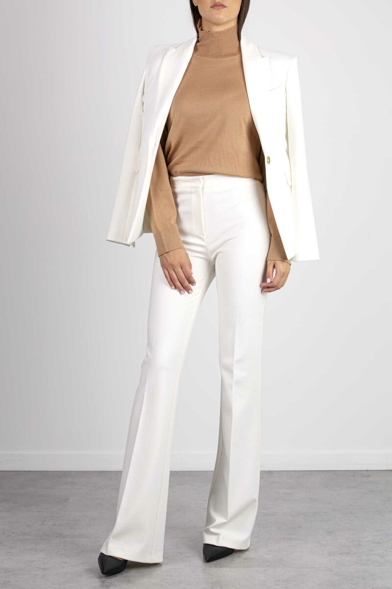 PINKO-PANTALONE PUNTO STOFFA-PKHULHAA23 BIANCO