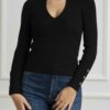 PINKO-MAGLIA RABBOCCO COSTINA LANA-PKRABBOCCO NERO