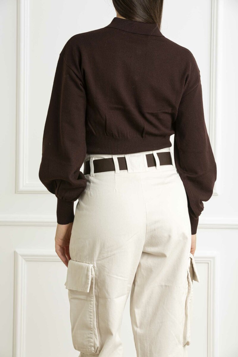PINKO-MAGLIA RIMONTAGGIO COSTINA-PKRIMONTAGGIO MARRONE