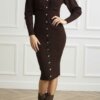 PINKO-ABITO SAPORE COSTINA LANA-PKSAPORE MARRONE