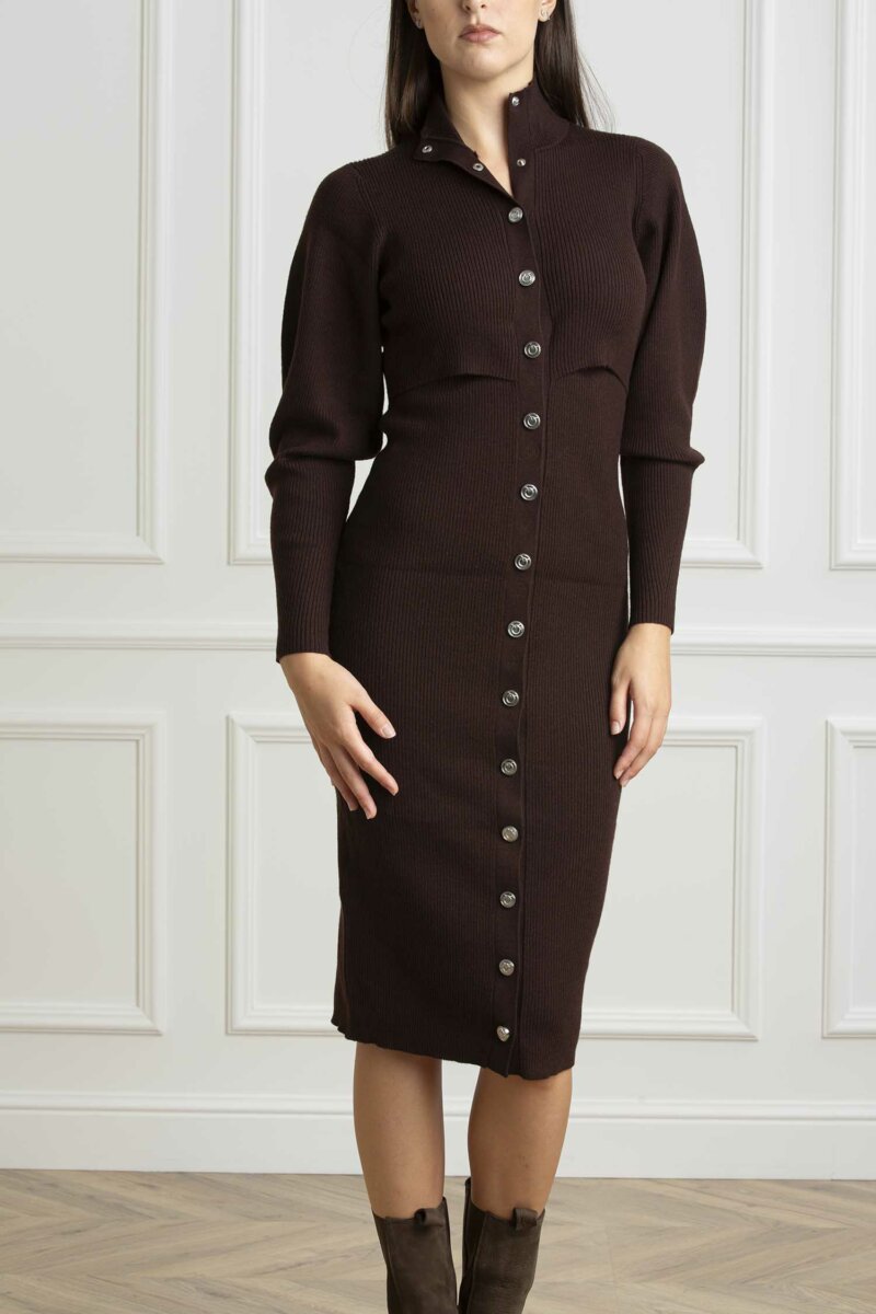 PINKO-ABITO SAPORE COSTINA LANA-PKSAPORE MARRONE