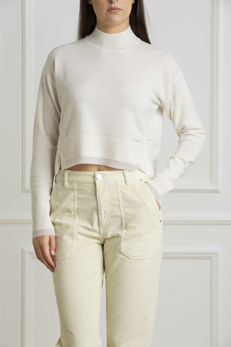 PINKO-MAGLIA SPUMA MIX CACHEMIRE-PKSPUMA BIANCO