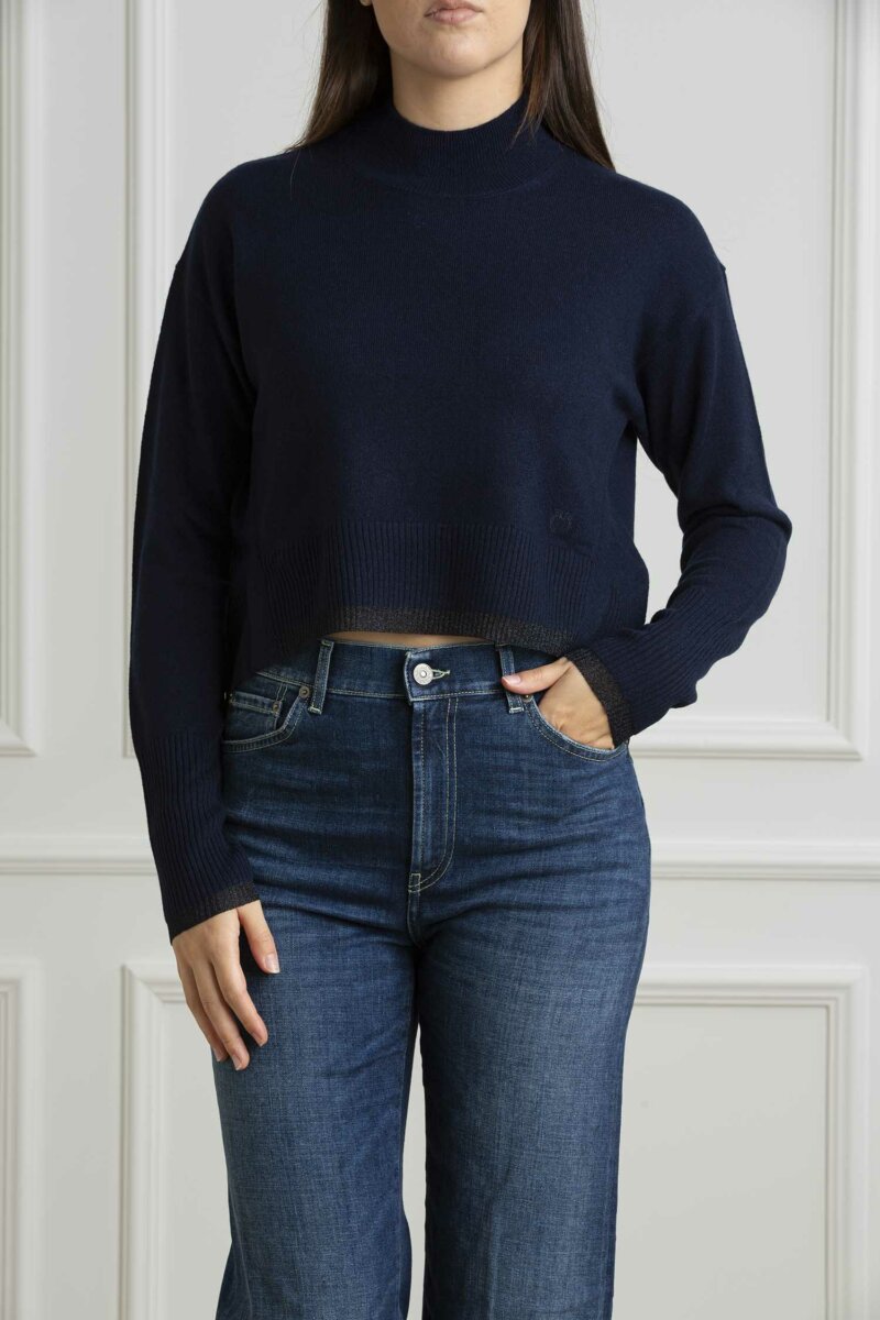 PINKO-MAGLIA SPUMA MIX CACHEMIRE-PKSPUMA BLU