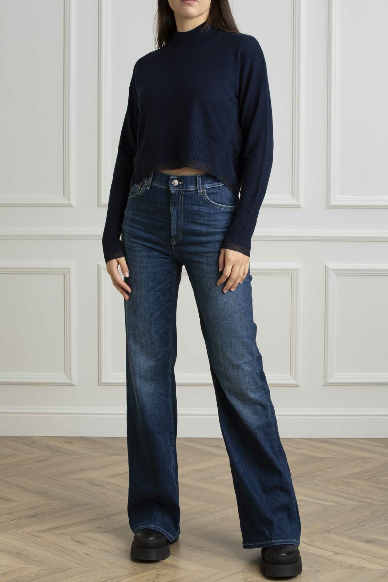 PINKO-MAGLIA SPUMA MIX CACHEMIRE-PKSPUMA BLU
