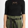 PINKO-MAGLIA LANA LOGO-PKTRITONE NERO
