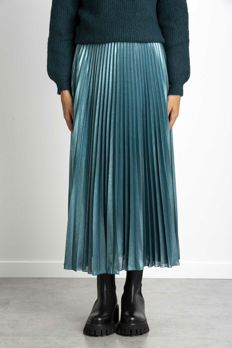 PATRIZIA PEPE-GONNA PLISSE' LAMINATA-PP2G0885A188 CEDAR