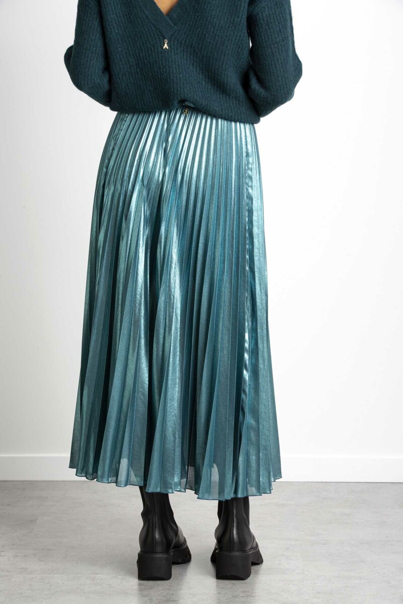 PATRIZIA PEPE-GONNA PLISSE' LAMINATA-PP2G0885A188 CEDAR