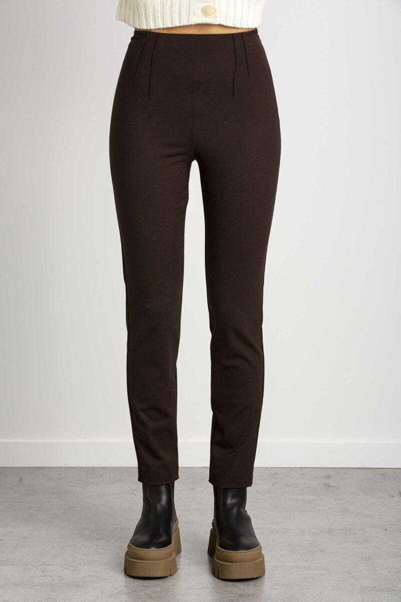 PATRIZIA PEPE-PANTALONE CON NERVATURE-PP2P1451A1PH MARRONE
