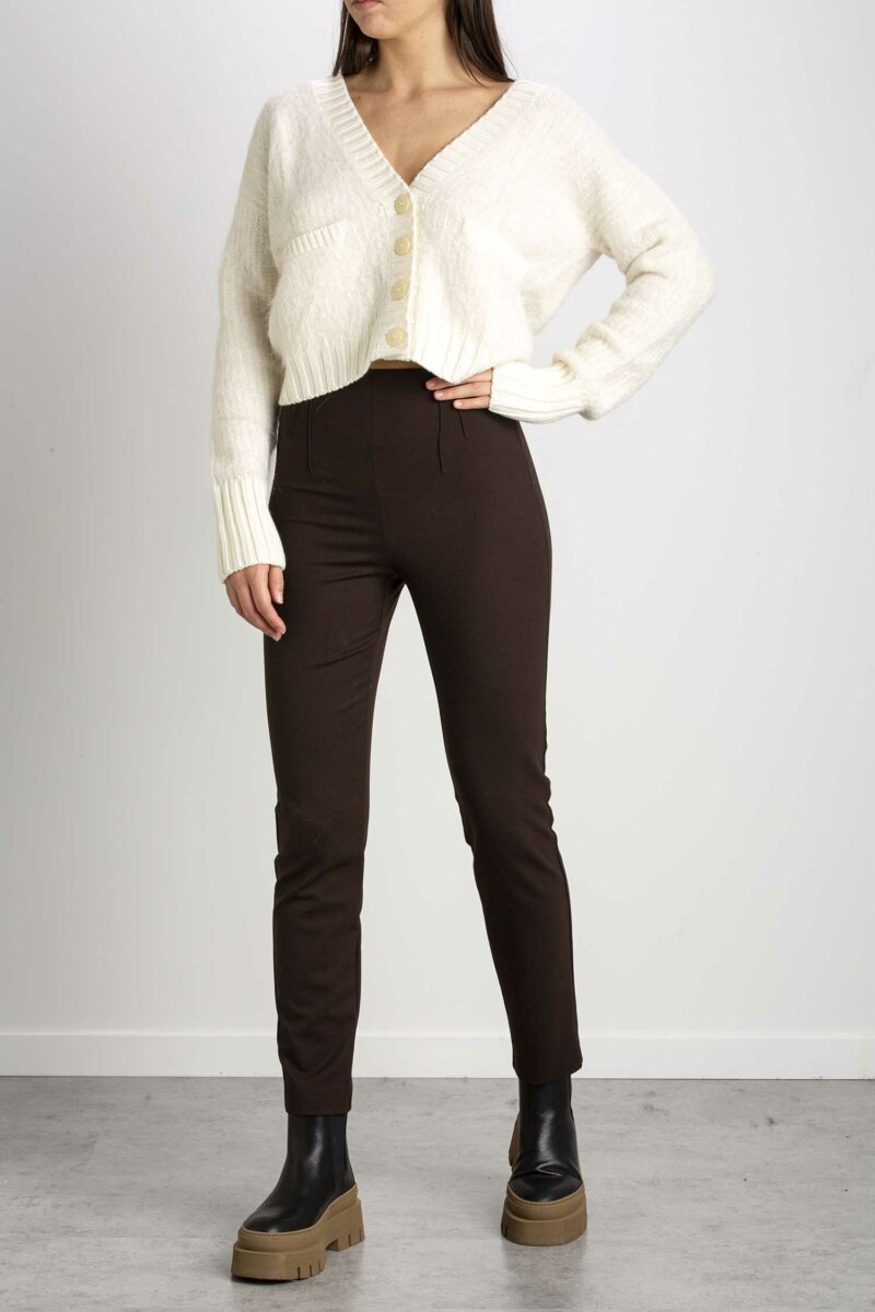 PATRIZIA PEPE-PANTALONE CON NERVATURE-PP2P1451A1PH MARRONE